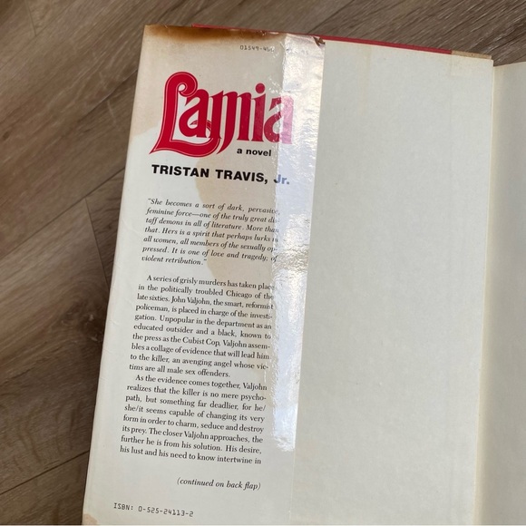 Vintage Lamia A Novel Tristan Travis , Jr. First Edition 1982 - Picture 2 of 5
